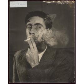 Des Deacon, smoking in special effects makeup