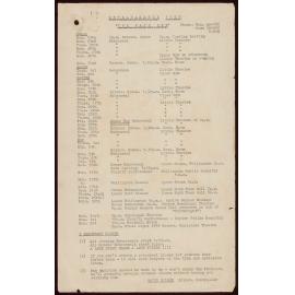 Extravaganza rehearsal schedule 'The PAYE Off' 1958