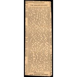 Newspaper clipping - "The Zealous Zombies" 1944