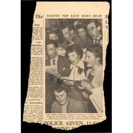 Newspaper clipping - 'Making the Back Rows Hear'