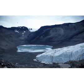 Shear planes in glacier & Rainbow Lake