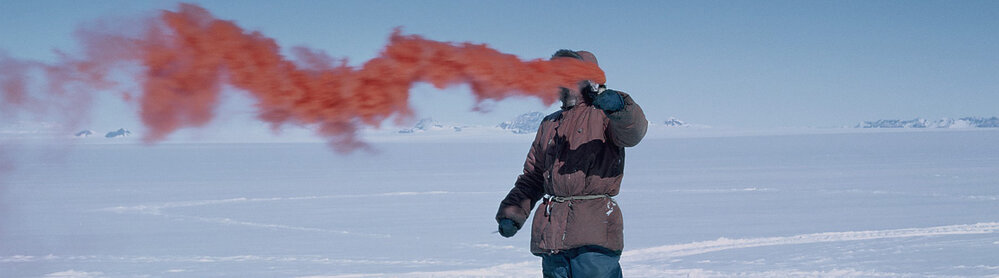 Barrie McKelvey signals aircraft - Skelton Neve