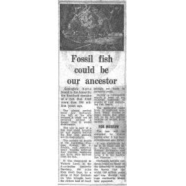 Newspaper article – fossil fish