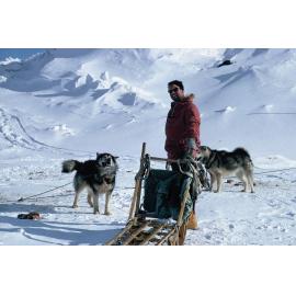 Kohn with huskies, Ross Island