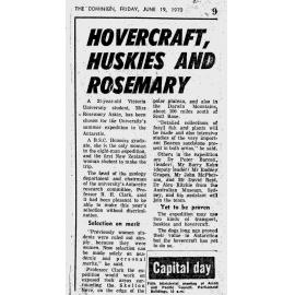 Dominion 19 June 1970 – First NZ woman to Antarctica