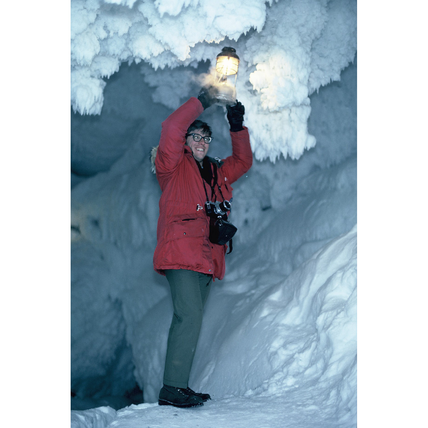 Alex Ritchie in ice cave – near Scott Base 