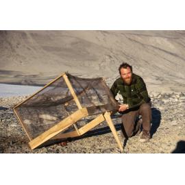 Jim Folwer and skua trap at Lake Vanda
