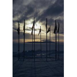 Treaty nation flags at Scott base