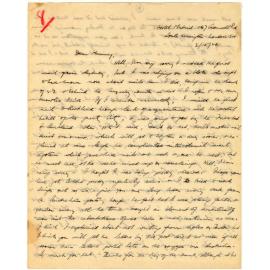 Letter from John Cawte Beaglehole to his Mother, 3-5 October, 1926