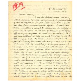 Letter from John Cawte Beaglehole to his Mother, no date