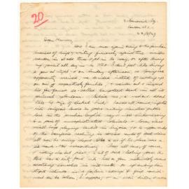 Letter from John Cawte Beaglehole to his Mother, 22 March 1927