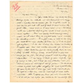 Letter from John Cawte Beaglehole to his Mother, 31 May 1927