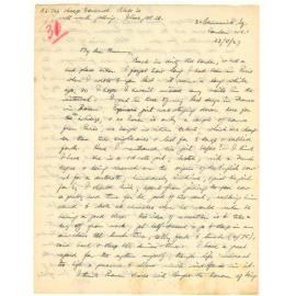 Letter from John Cawte Beaglehole to his Mother, 23 August 1927