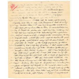 Letter from John Cawte Beaglehole to his Mother, 3 November, 1927