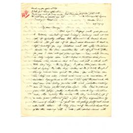 Letter from John Cawte Beaglehole to his Mother, 23rd December, 1927