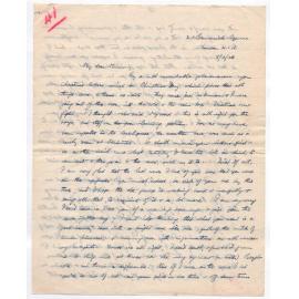 Letter from John Cawte Beaglehole to his Mother, 8th January, 1928