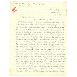 Letter from John Cawte Beaglehole to his Mother, 17 April, 1928