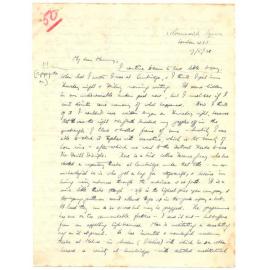 Letter from John Cawte Beaglehole to his Mother, 17 May, 1928