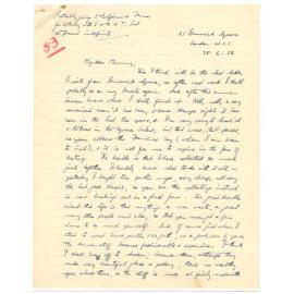 Letter from John Cawte Beaglehole to his Mother, 28 June, 1928