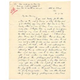 Letter from John Cawte Beaglehole to his Mother, 18 July, 1928