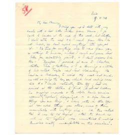 Letter from John Cawte Beaglehole to his Mother, 8 August, 1928