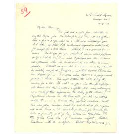 Letter from John Cawte Beaglehole to his Mother, 20 August, 1928