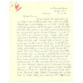 Letter from John Cawte Beaglehole to his Mother, 21 September, 1928