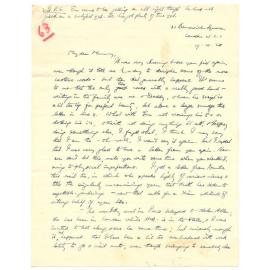 Letter from John Cawte Beaglehole to his Mother, 19 October, 1928