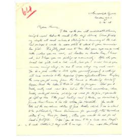 Letter from John Cawte Beaglehole to his Mother, 2 November, 1928