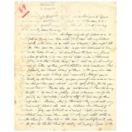 Letter from John Cawte Beaglehole to his Mother, 8 January, 1929