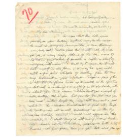 Letter from John Cawte Beaglehole to his Mother, 22 January, 1929