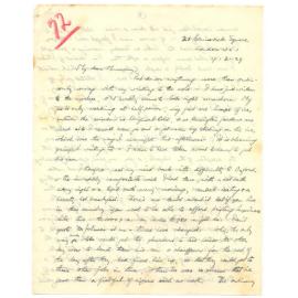 Letter from John Cawte Beaglehole to his Mother, 19 February, 1929