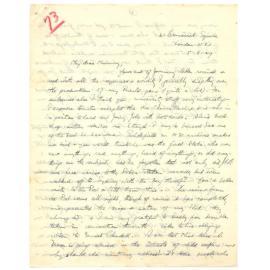 Letter from John Cawte Beaglehole to his Mother, 5 March, 1929