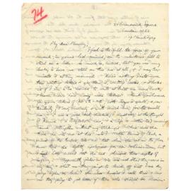 Letter from John Cawte Beaglehole to his Mother, 19 March, 1929