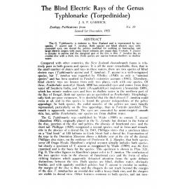 The Blind Electric Rays of the Genus Typhlonarke (Torpedinidae)