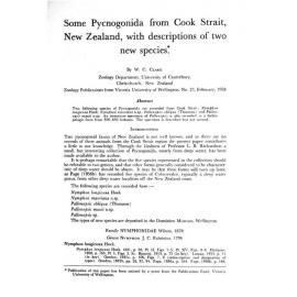 Some Pycnogonida from Cook Strait, New Zealand, with descriptions of two new species