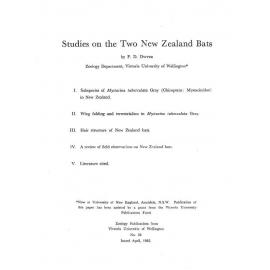 Studies on the Two New Zealand Bats