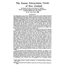 The Extant Scleractinian Corals of New Zealand