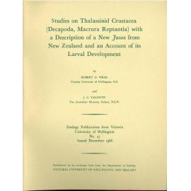 Studies on Thalassinid Crustacea (Decapoda, Macrura Reptantia) with a Description of a New Jaxea from New Zealand and an Account of its Larval Development