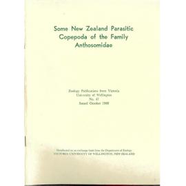 Some New Zealand Parasitic Copepoda of the Family Anthosomidae