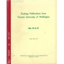 Zoology Publications from Victoria University of Wellington. Nos. 54 to 57