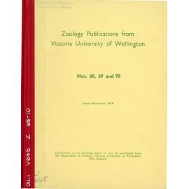 Zoology Publications from Victoria University of Wellington. Nos. 68, 69 and 70