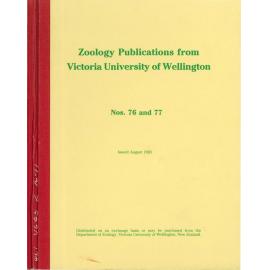 Zoology Publications from Victoria University of Wellington. Nos. 76 and 77