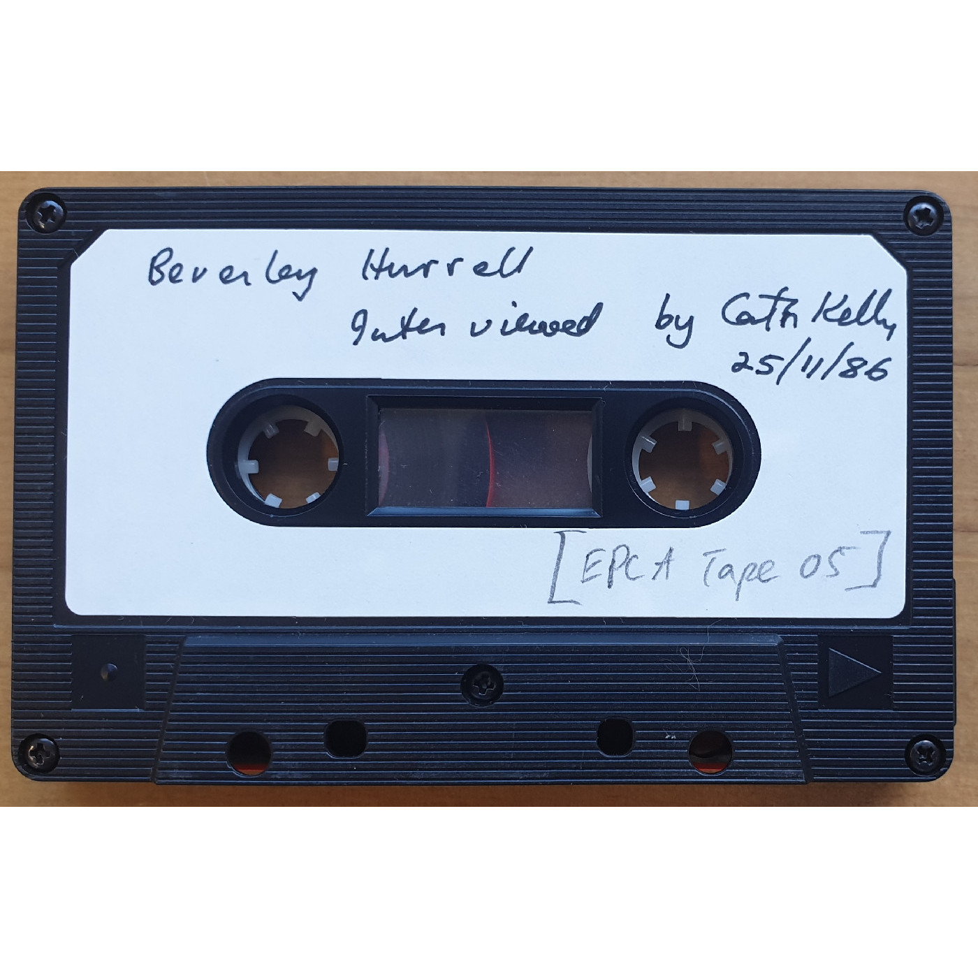 Tape of Beverly Hurrell interviewed by Cath Kelly, 1986-11-25