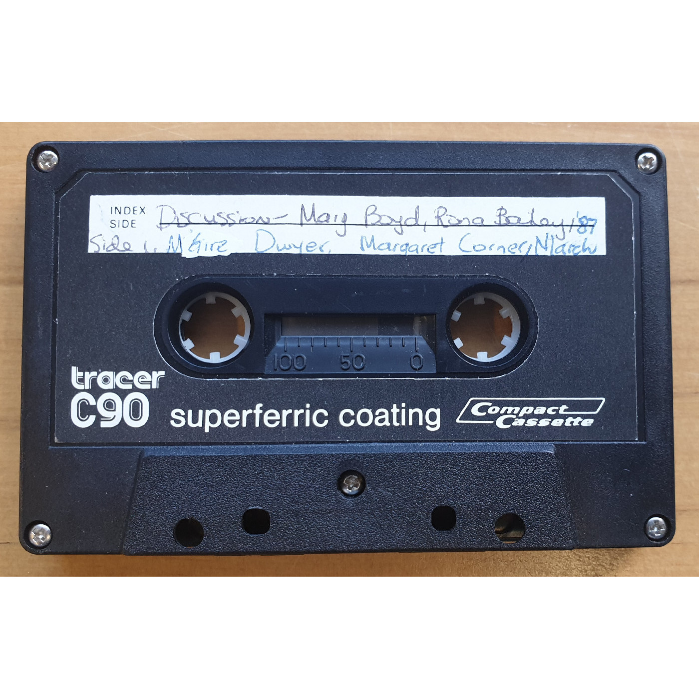 Tape of Discussion - Mary Boyd, Rona Bailey, Maire Dwyer, Margaret Corner, 1987-03-01