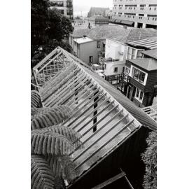 Rear view of wharenui under construction