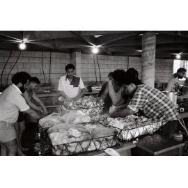 Ringawera preparing the hangi in the quad as part of the opening of Te Tumu Herenga Waka