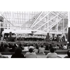 Te Akona Māori Club perform in the quad as part of the opening of Te Tumu Herenga Waka