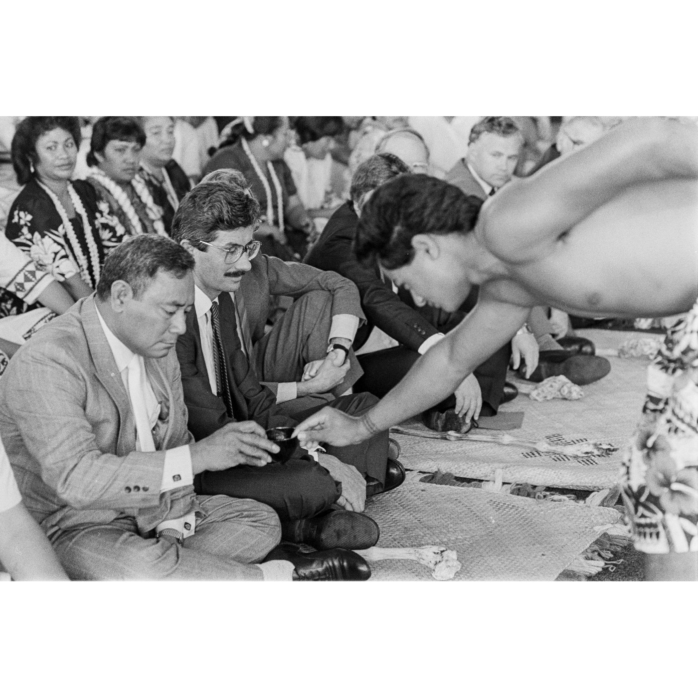 'Ava ceremony to formally present the first Samoan lecturer to the university, 1989