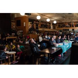 The judges panel and audience at Akamai XIV